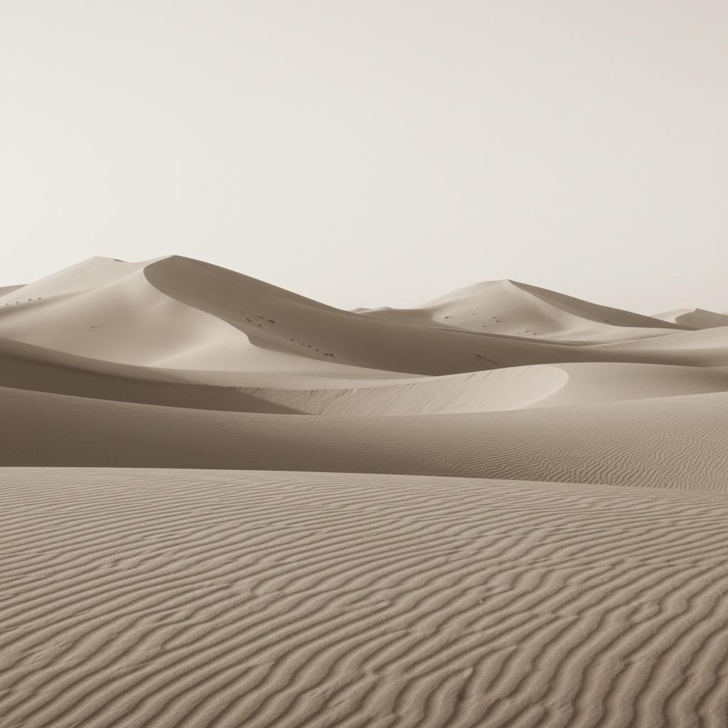 Ätherisches Flüstern Des Sandes: Eine Monochrome Studie In Unendlicher Gelassenheit Und Fluss — Laurent Roche