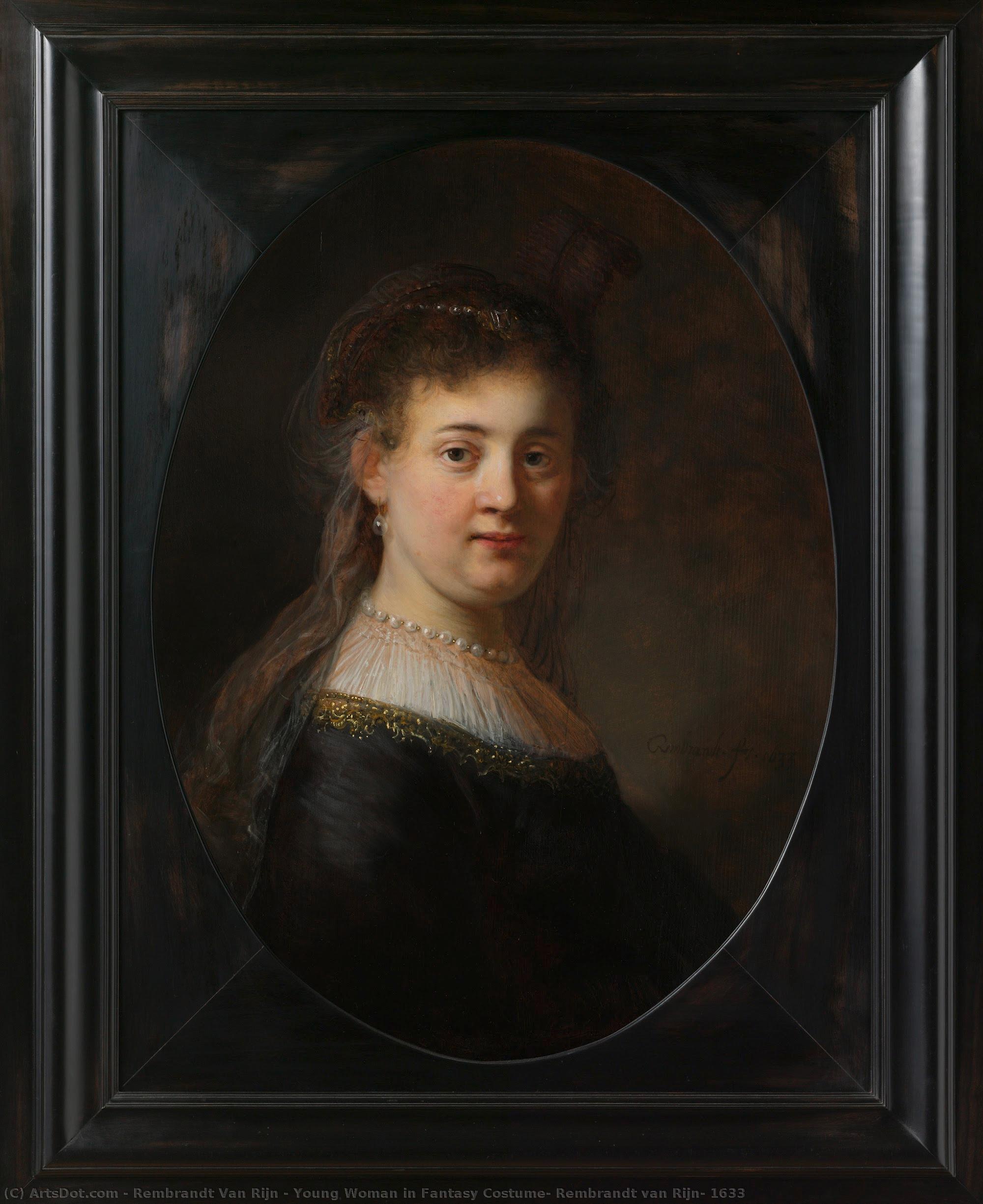 Joven Mujer En Traje De Fantasía — Rembrandt Van Rijn