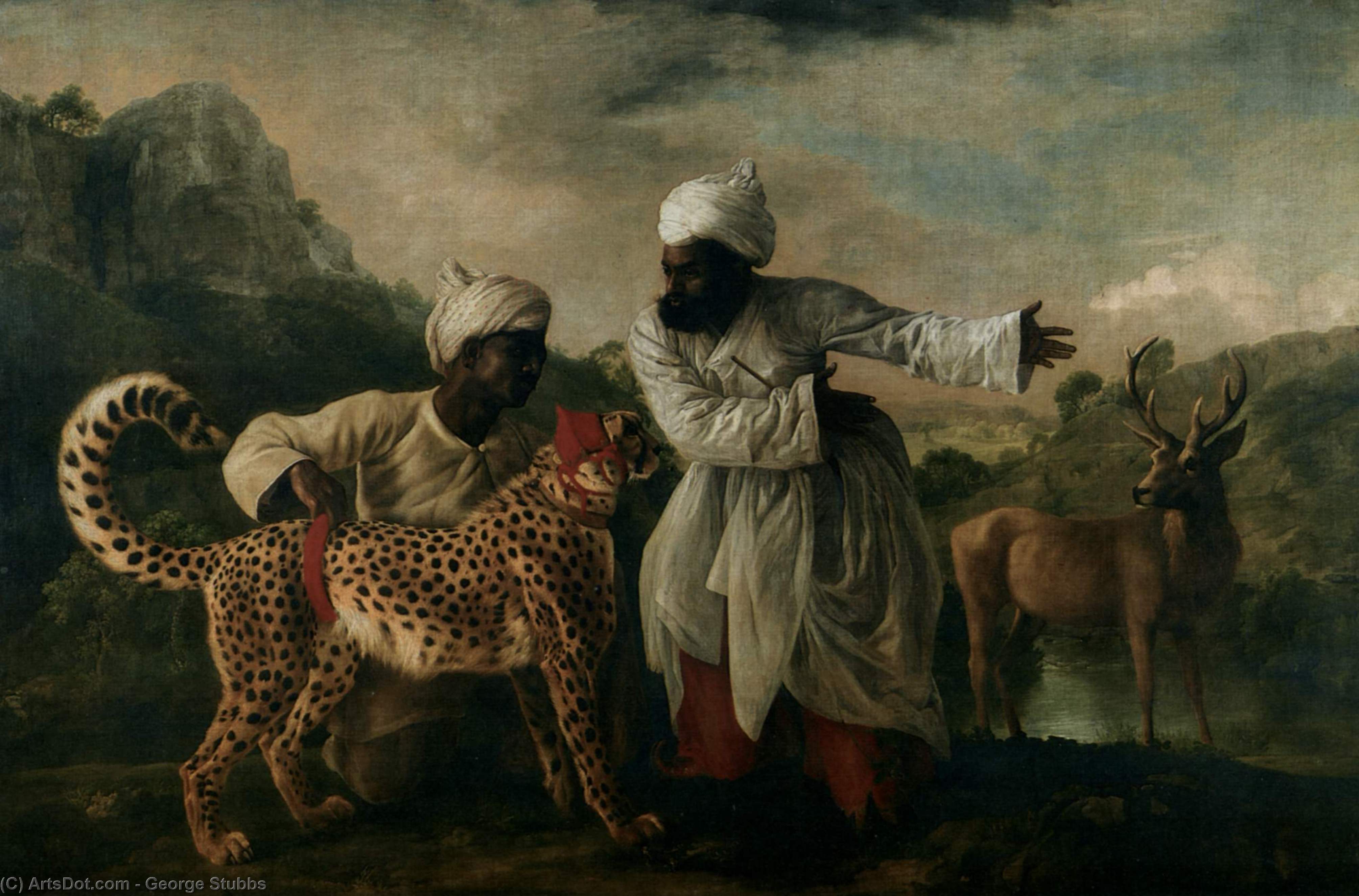 Cheetah With Two Indian Servants And A Deer — George Stubbs