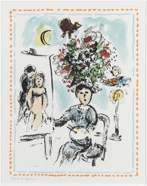 A Painer With Chandelier — Marc Chagall