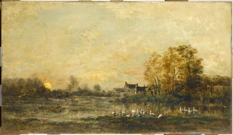 Le Marais Au Soleil Couchant — Charles-françois Daubigny
