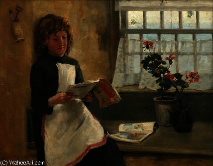 Girl In A Cottage Window — Norman Garstin
