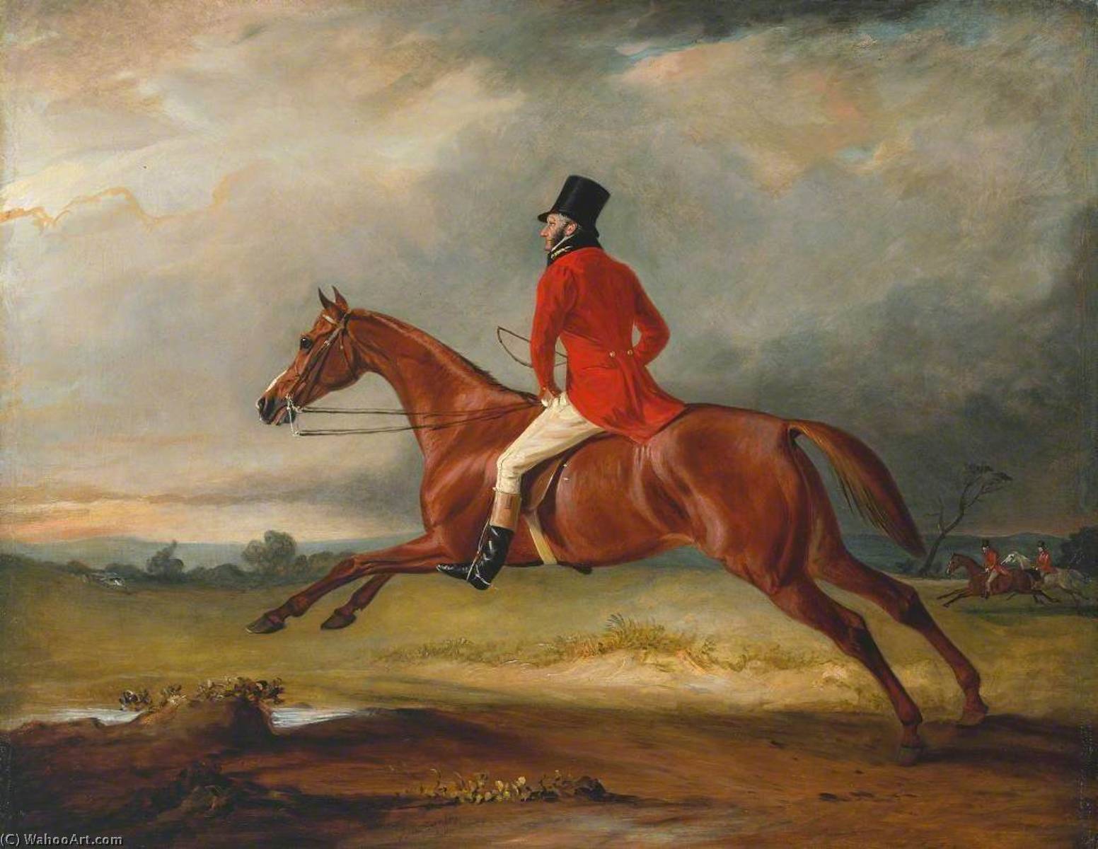 Major Healey, Wearing Raby Hunt Uniform, Riding With The Sedgefield Hunt — Sr John E Ferneley