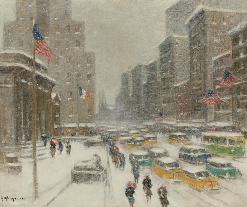 5th Avenue In Winetr — Guy Carleton Wiggins