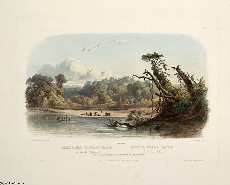 Punca Or Ponca Indians Encamped On The Banks Of The Missouri — Karl Bodmer