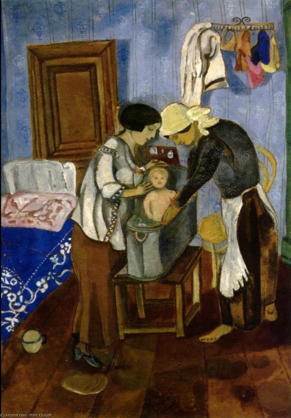 Bathing Of A Baby — Marc Chagall
