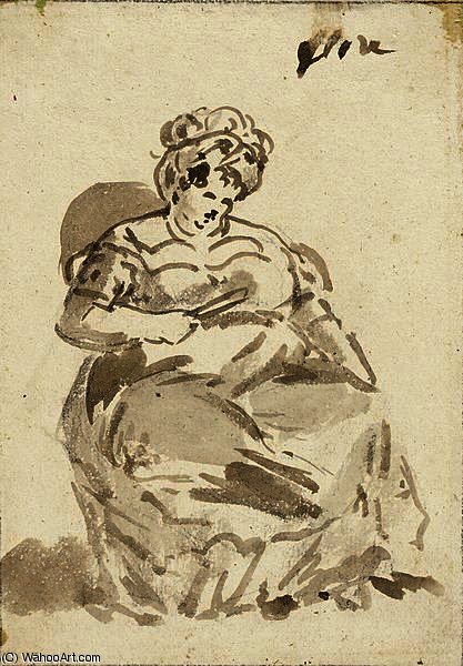 Flore, Mistress Of A Public House In Toulon — Constantin Guys