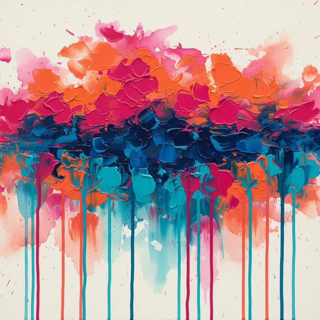 Estratos Efímeros De Carmesí Y Cobalto En Un Descenso Espontáneo De Impasto — Christian Noiret
