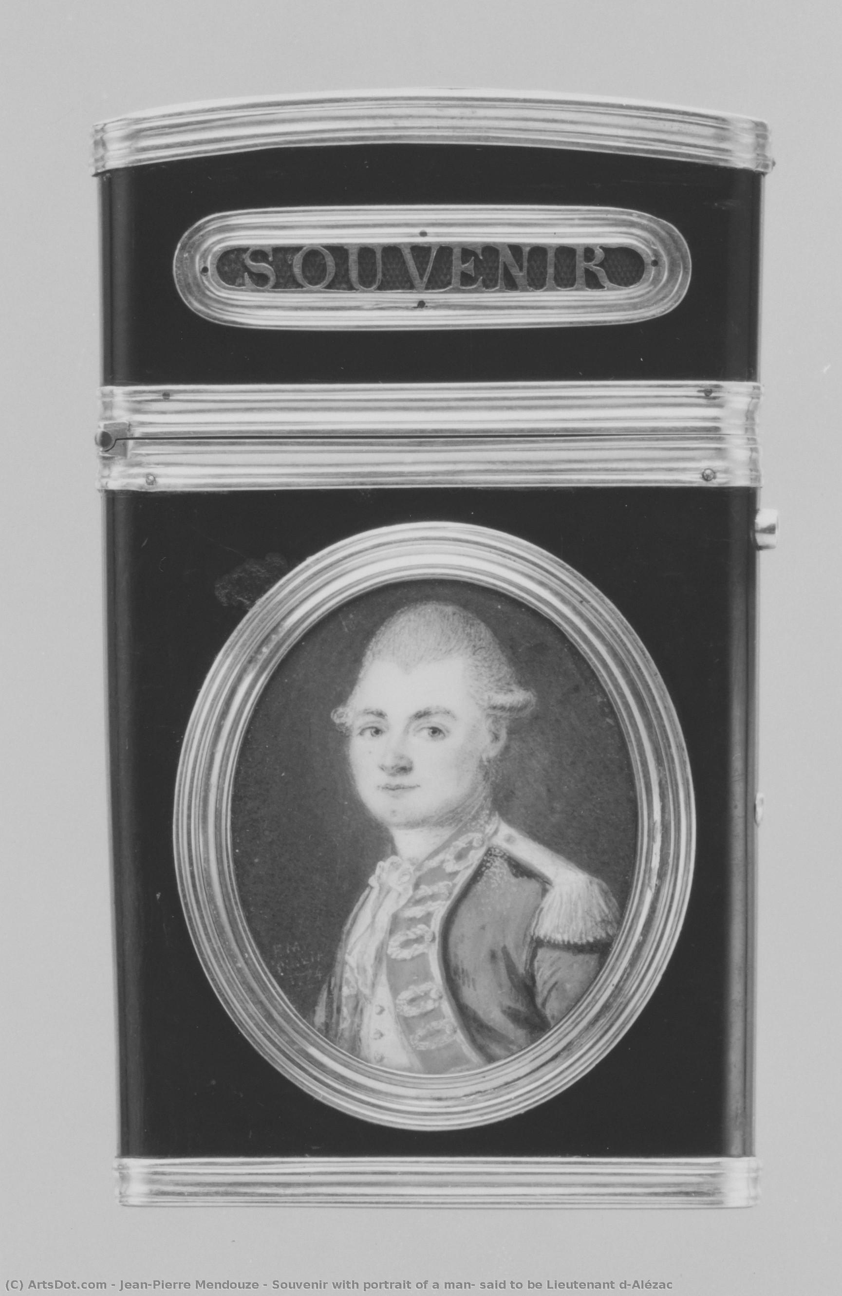 Souvenir With Portrait Of A Man, Said To Be Lieutenant D'alézac — Jean-pierre Mendouze