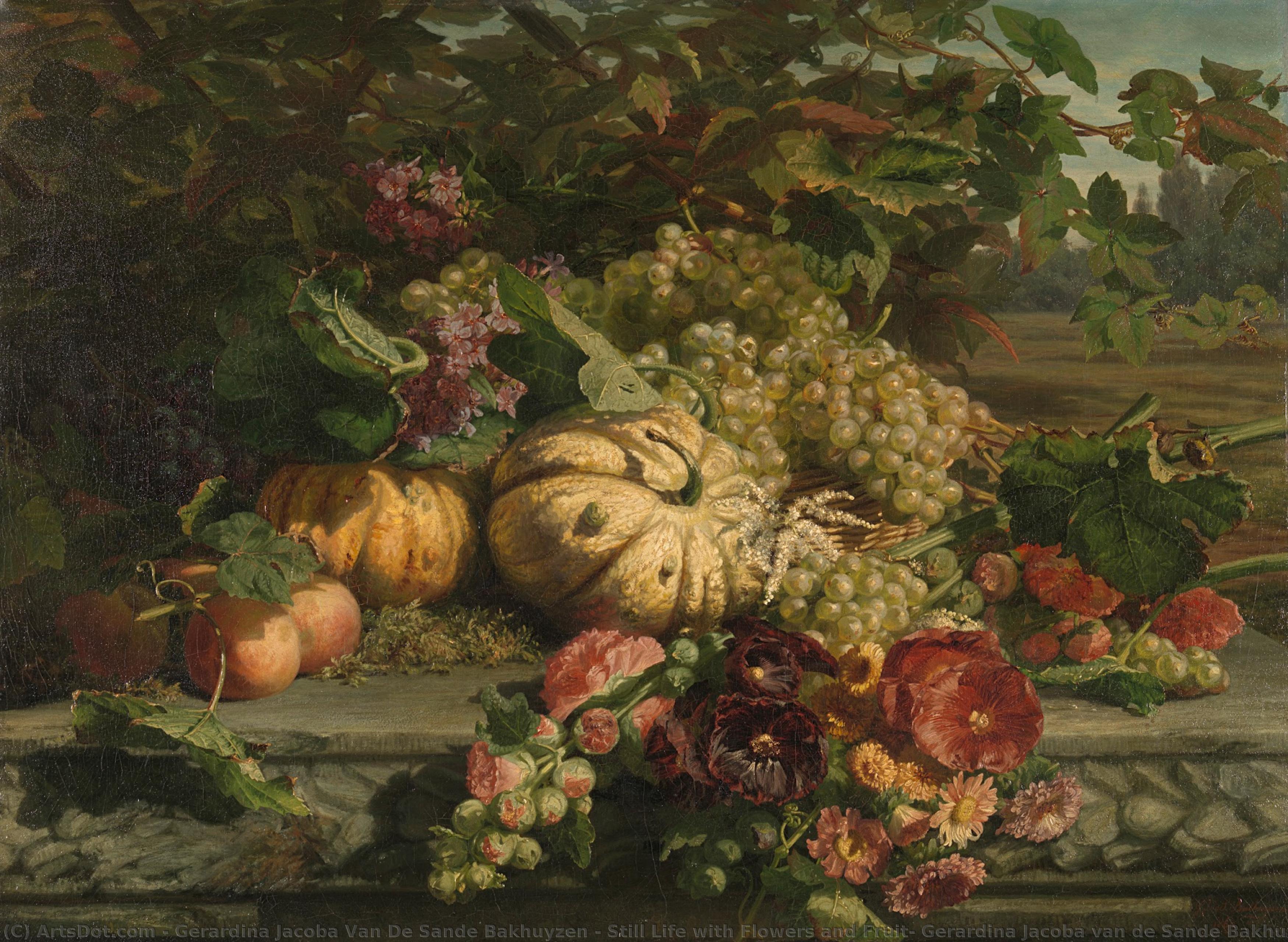 Still Life With Flowers And Fruit, Gerardina Jacoba Van De Sande Bakhuyzen, 1869 — Geraldine Van De Sande Bakhuyzen