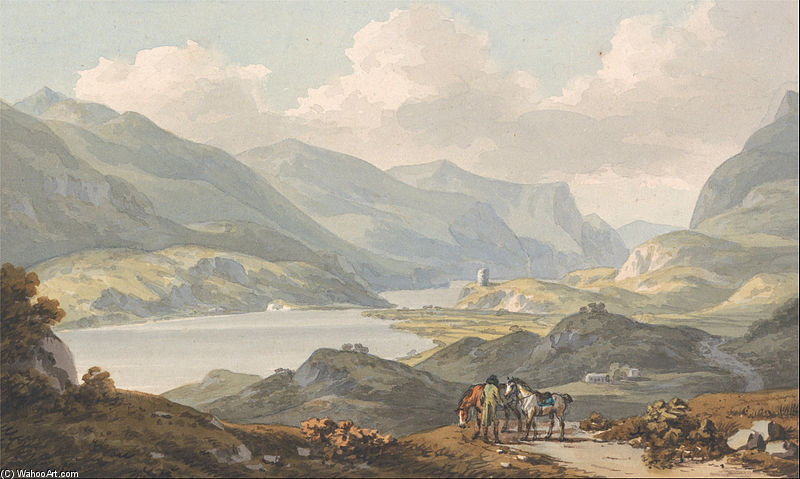 The Lakes Of Llanberis - From The Road From Carnarvon Going To Llanberis — John Warwick Smith