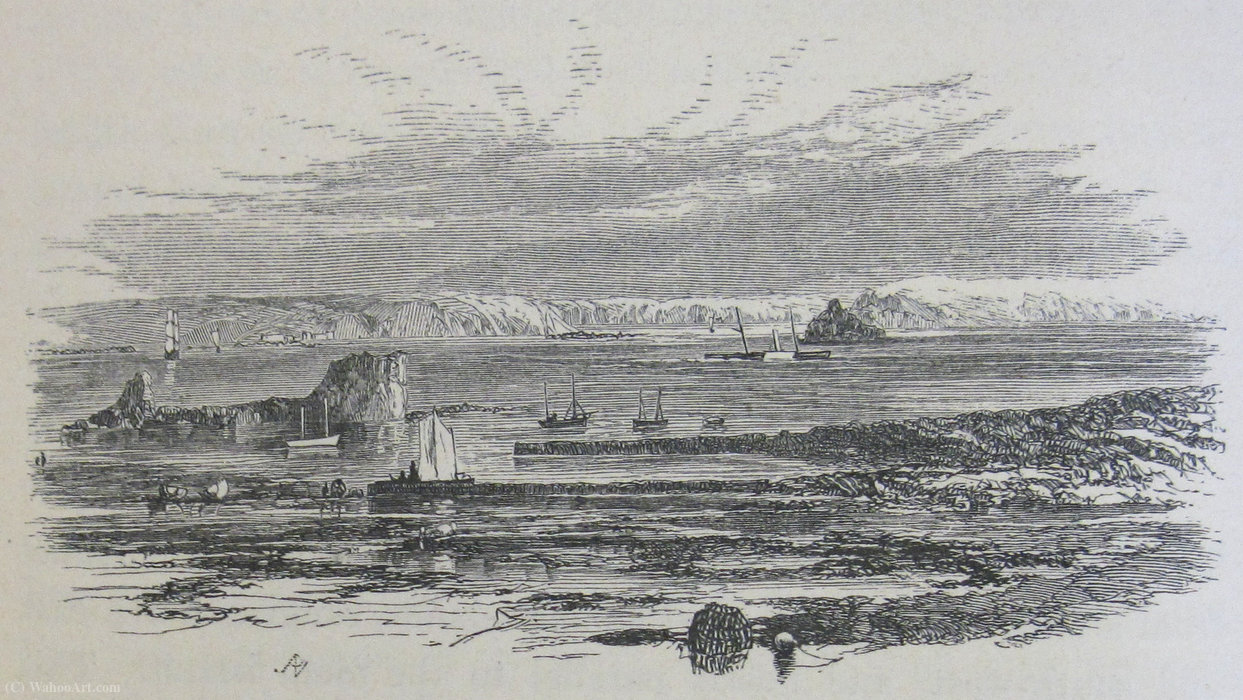 Herm, Jethou, Crévichon, And Sark, Seen From The Vale Castle, Guernsey — Paul Jacob Naftel