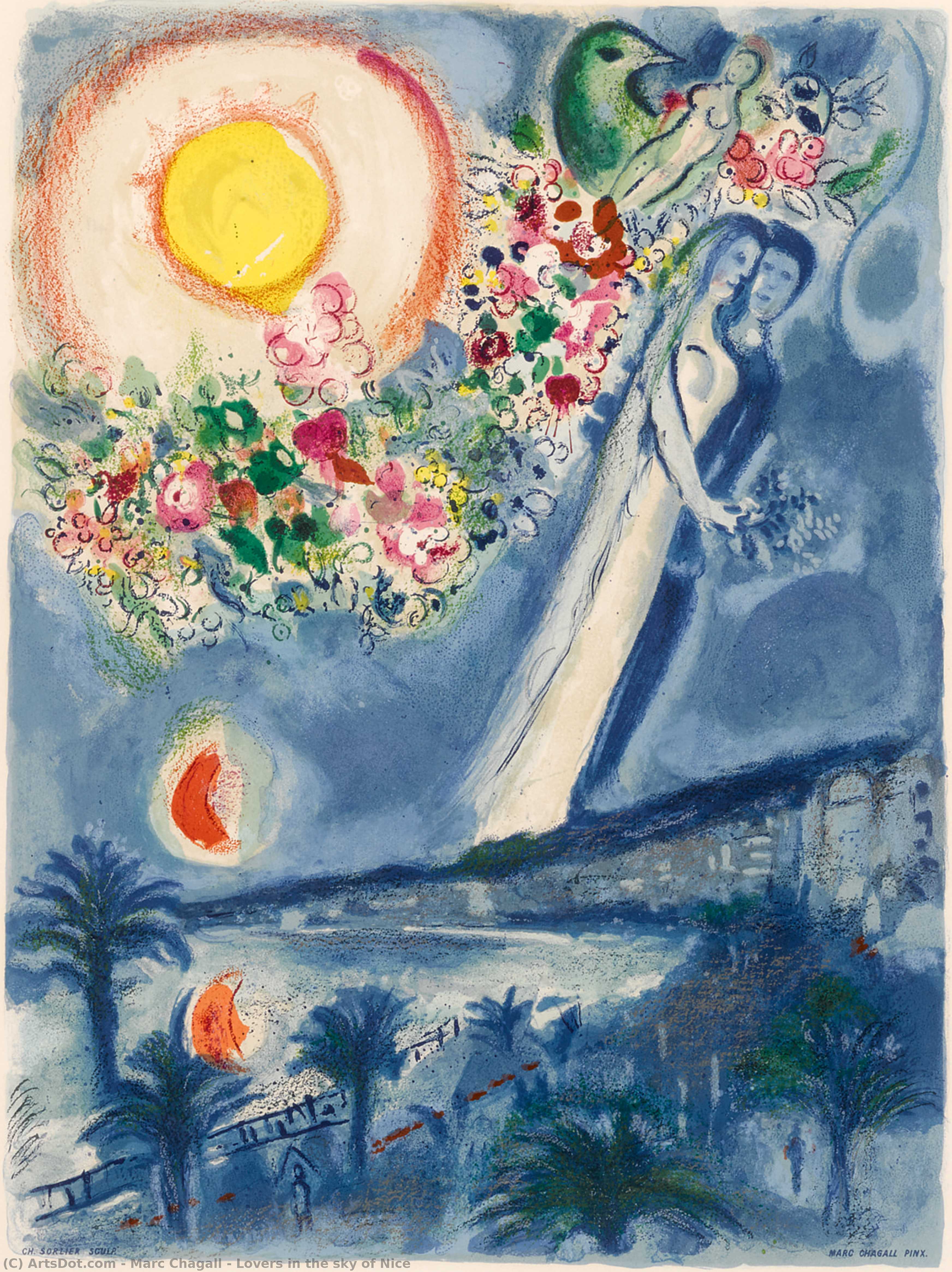 Lovers In The Sky Of Nice — Marc Chagall