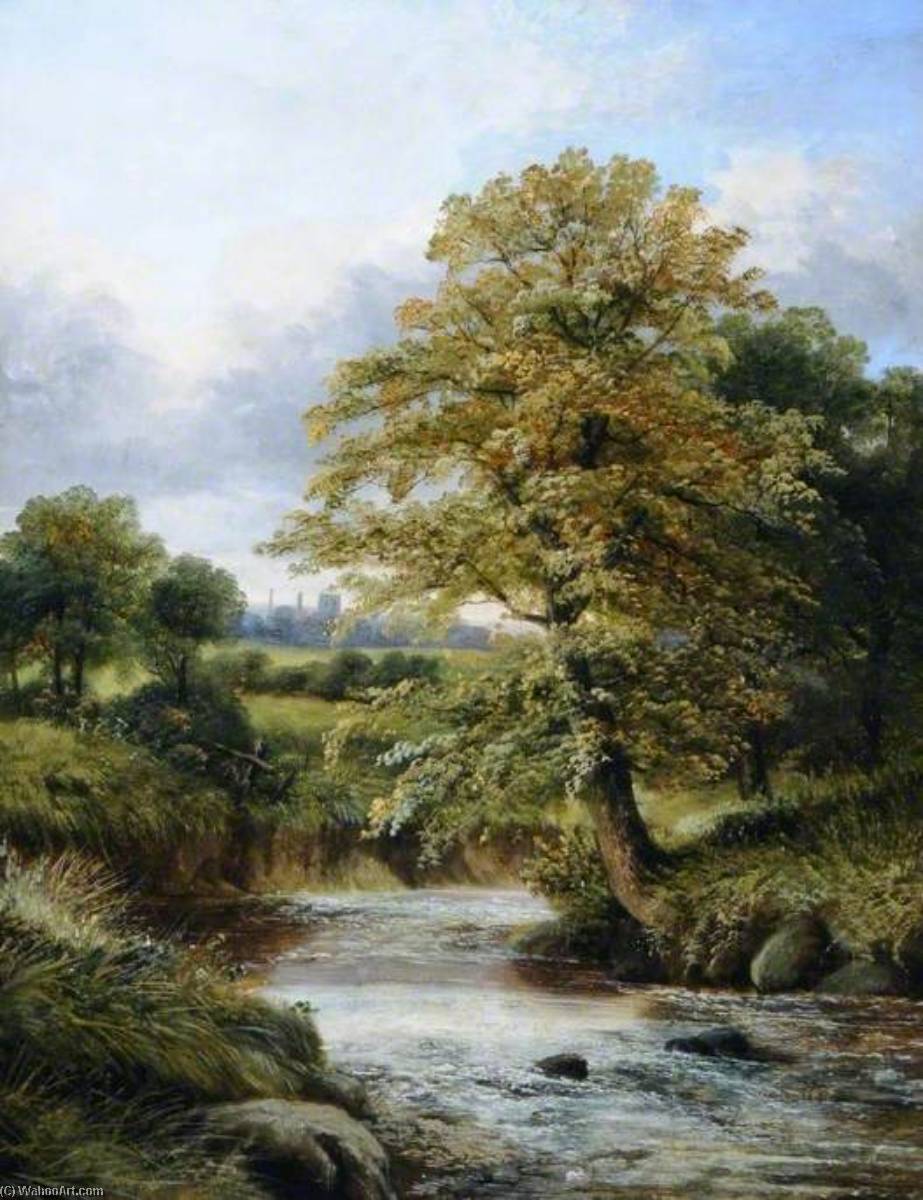 A Wooded River Landscape — Abel Hold