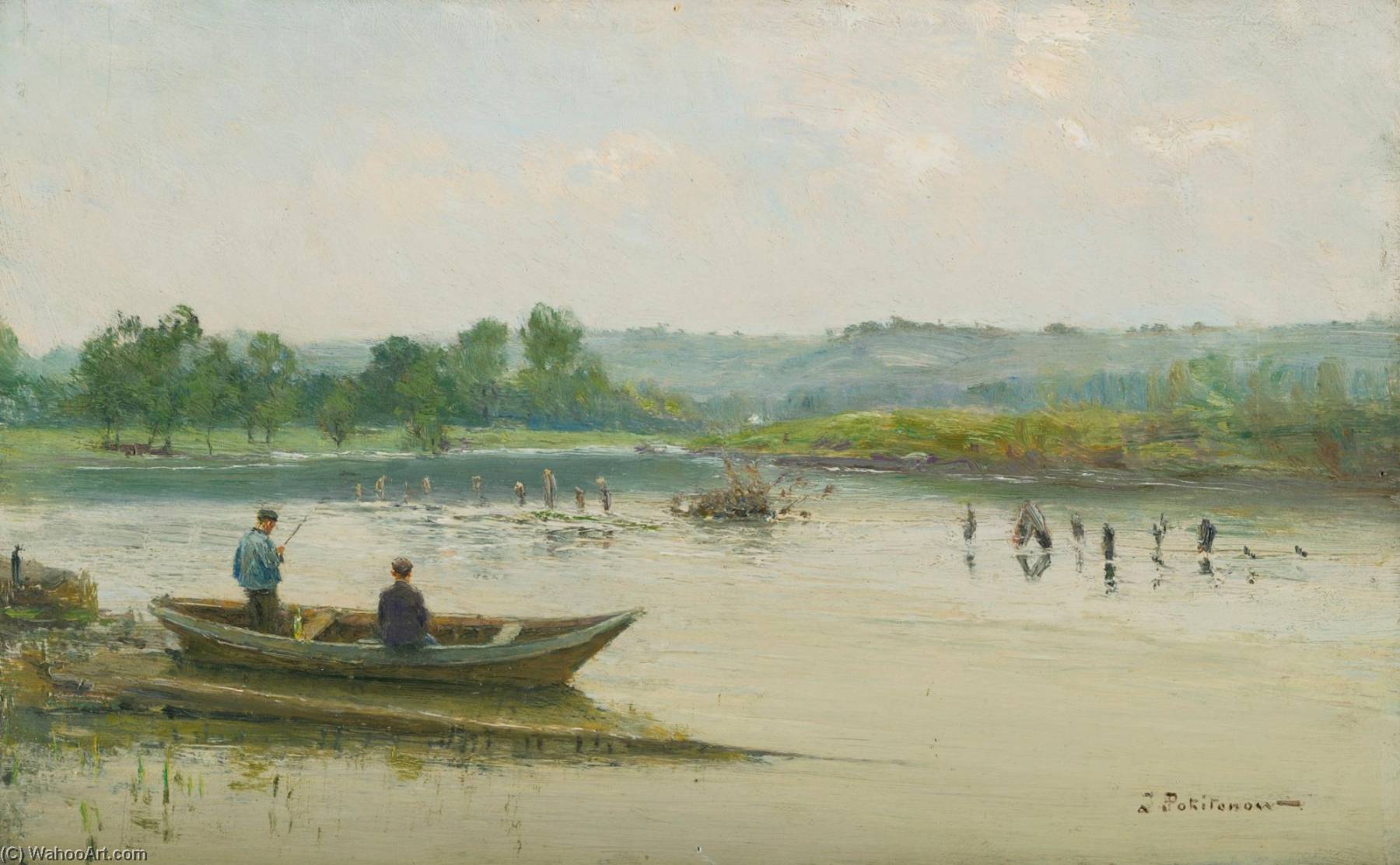 Fishermen Near Liège — Ivan Pavlovich Pokhitonov