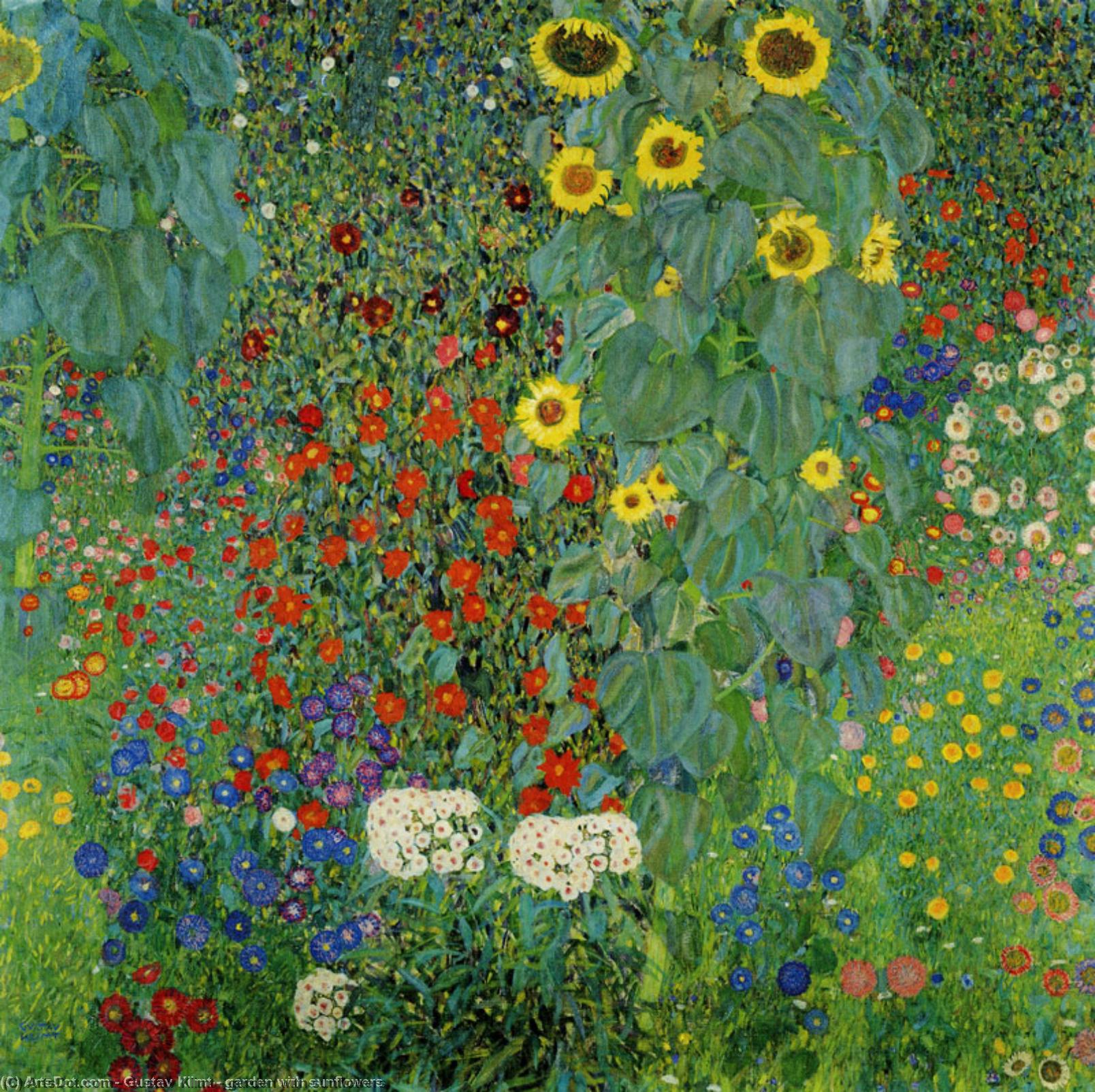 Garden With Sunflowers — Gustav Klimt