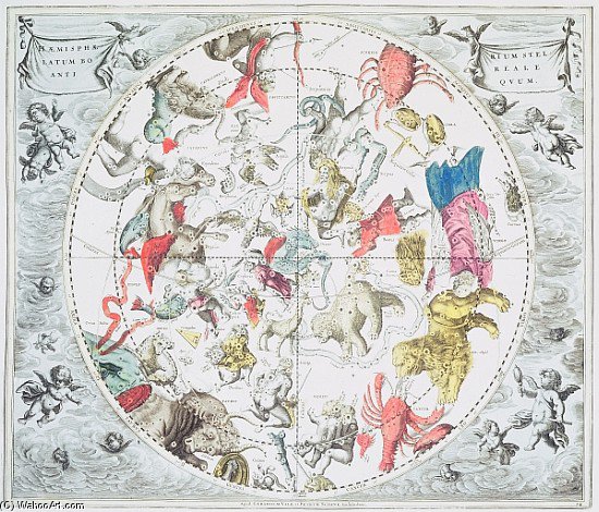 Celestial Planisphere Showing The Signs Of The Zodiac — Andreas Cellarius
