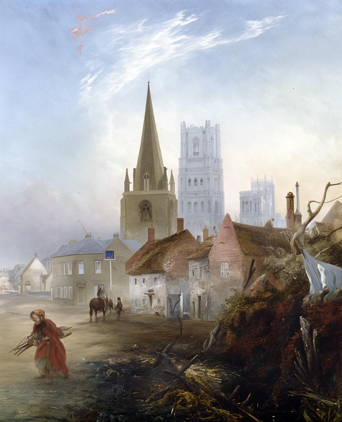 A View Of Ely, Cambridgeshire, From St Mary's Street — Henry Baines