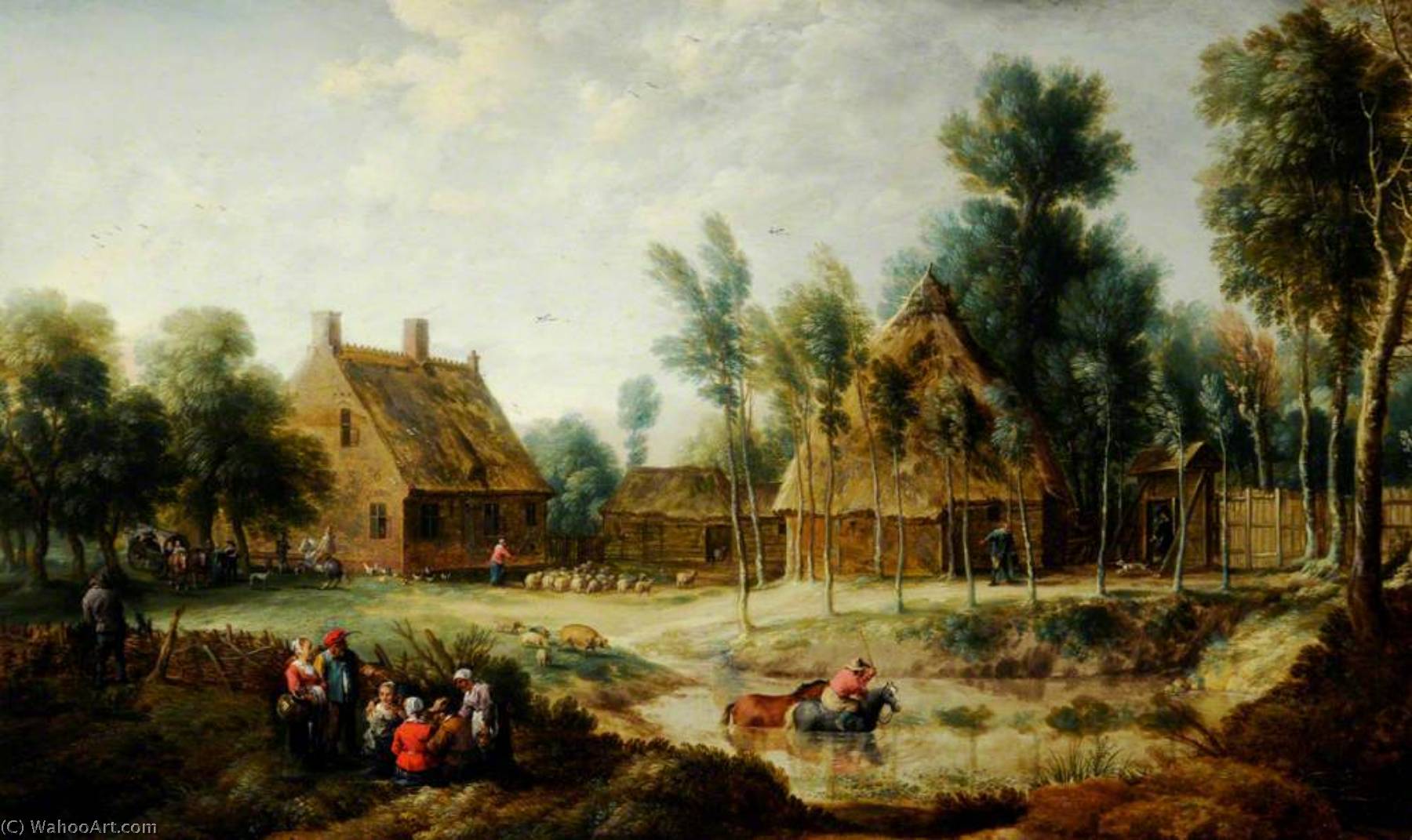 A Scene In A Flemish Village — David Teniers The Younger