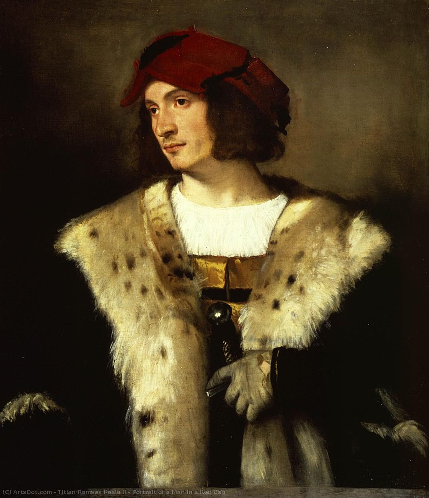 Portrait Of A Man In A Red Cap — Titian Rejmond Piol Ii