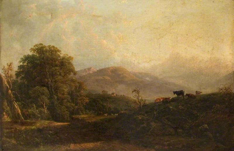 Cattle In A Mountain Landscape — John F Tennant