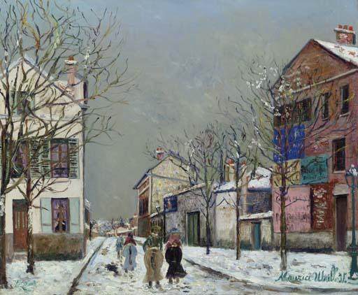 Snowy Landscape In Bourg-la-reine — モリス・ウトリロ