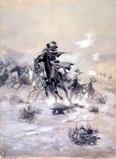 Navajo Horse Thieves Pursued — Charles Marion Russell