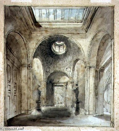 The Anteroom Of Sir Francis Chantrey's Sculpture — Joseph Michael Gandy