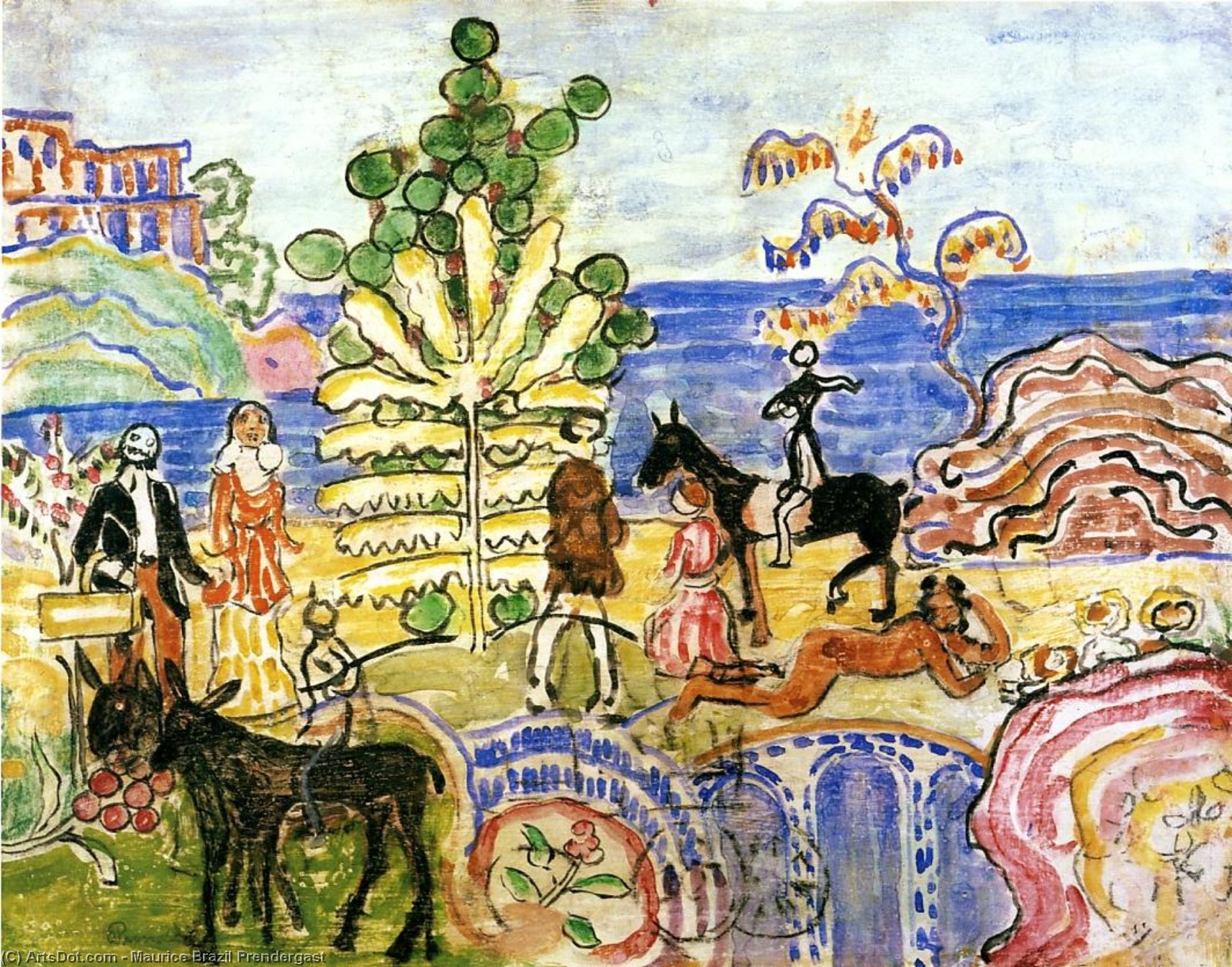 Fantasy (aka Fantasy With Flowers, Animals And Houses) — Maurice Brazil Prendergast