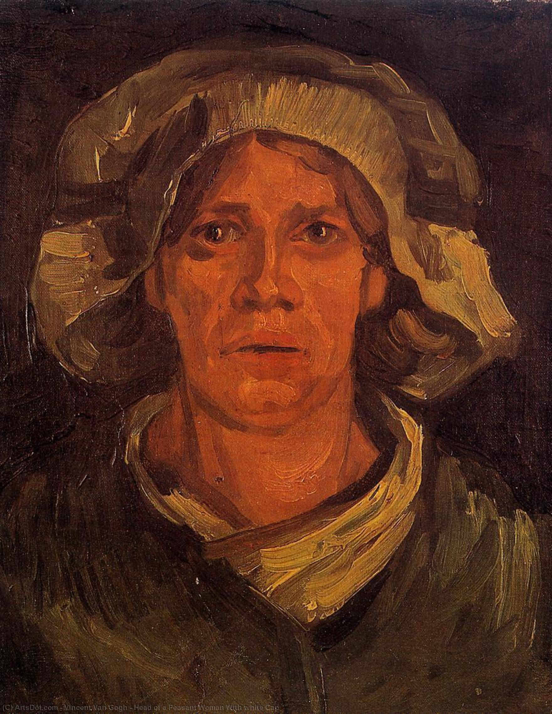 Head Of A Peasant Woman With White Cap — Vincent Willem Van Gogh