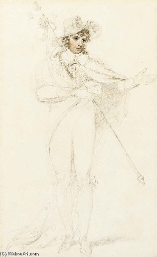 Portrait Of A Gentleman, Full-length, In An Elaborate Costume — Richard Cosway