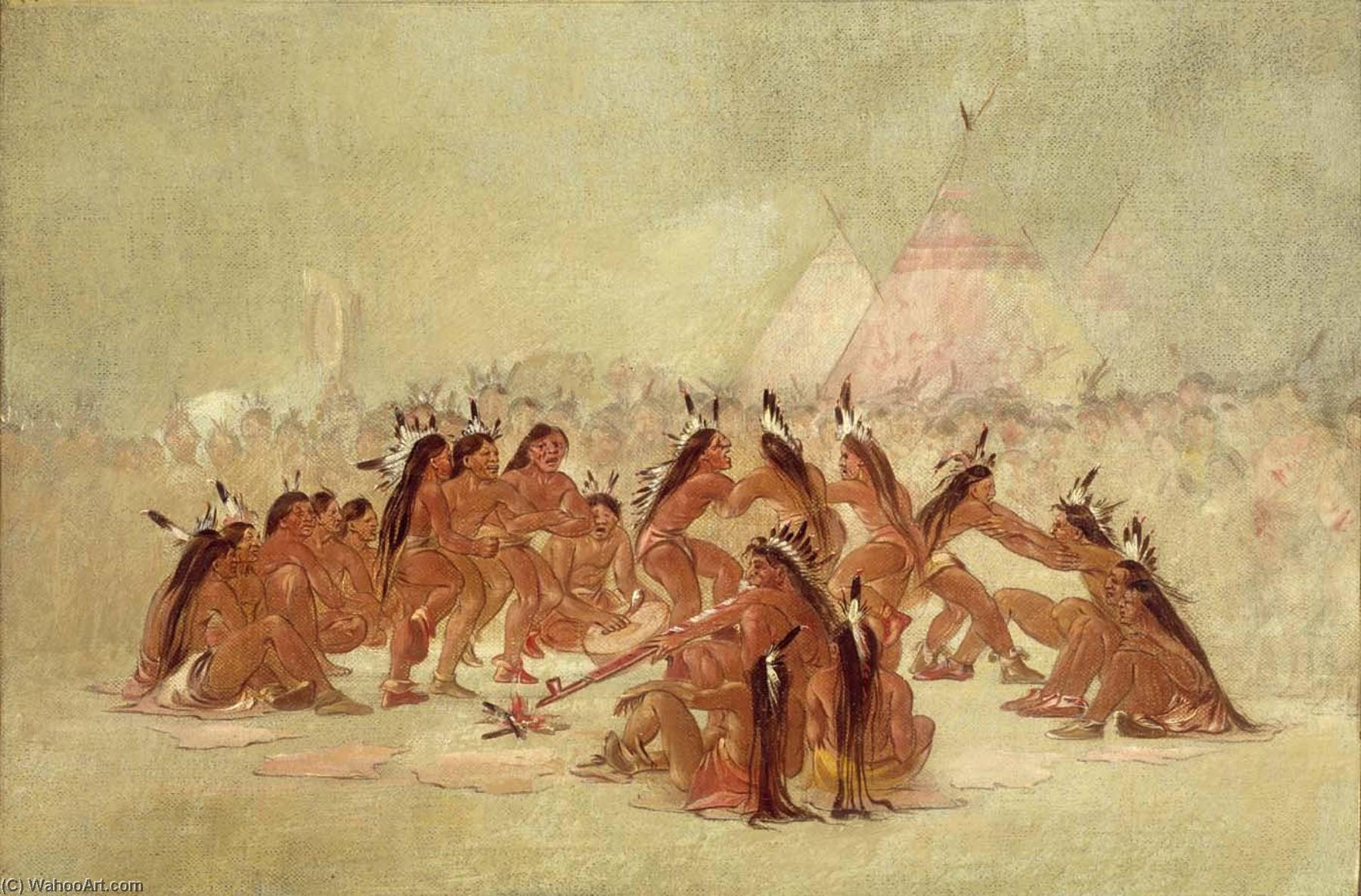Pipe Dance, Assiniboine — Džordž Katlin