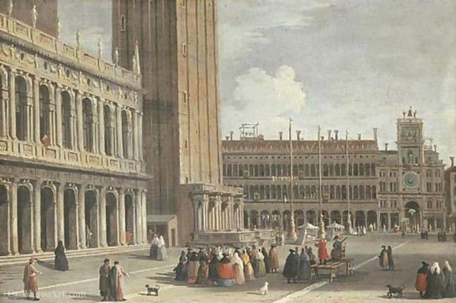 Venice The Piazza San Marco Looking North From The Piazzetta Towards The Torre Del'orologio — Johan Richter