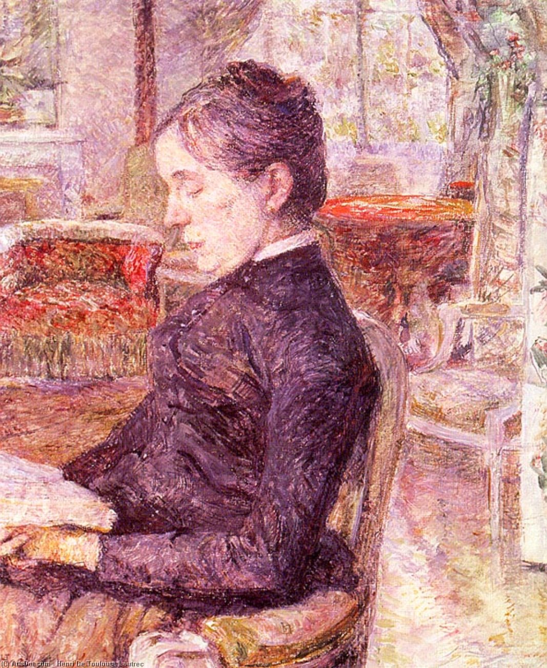The Reading Room At The Chateau De Malrome, — Henri De Toulouse-lautrec