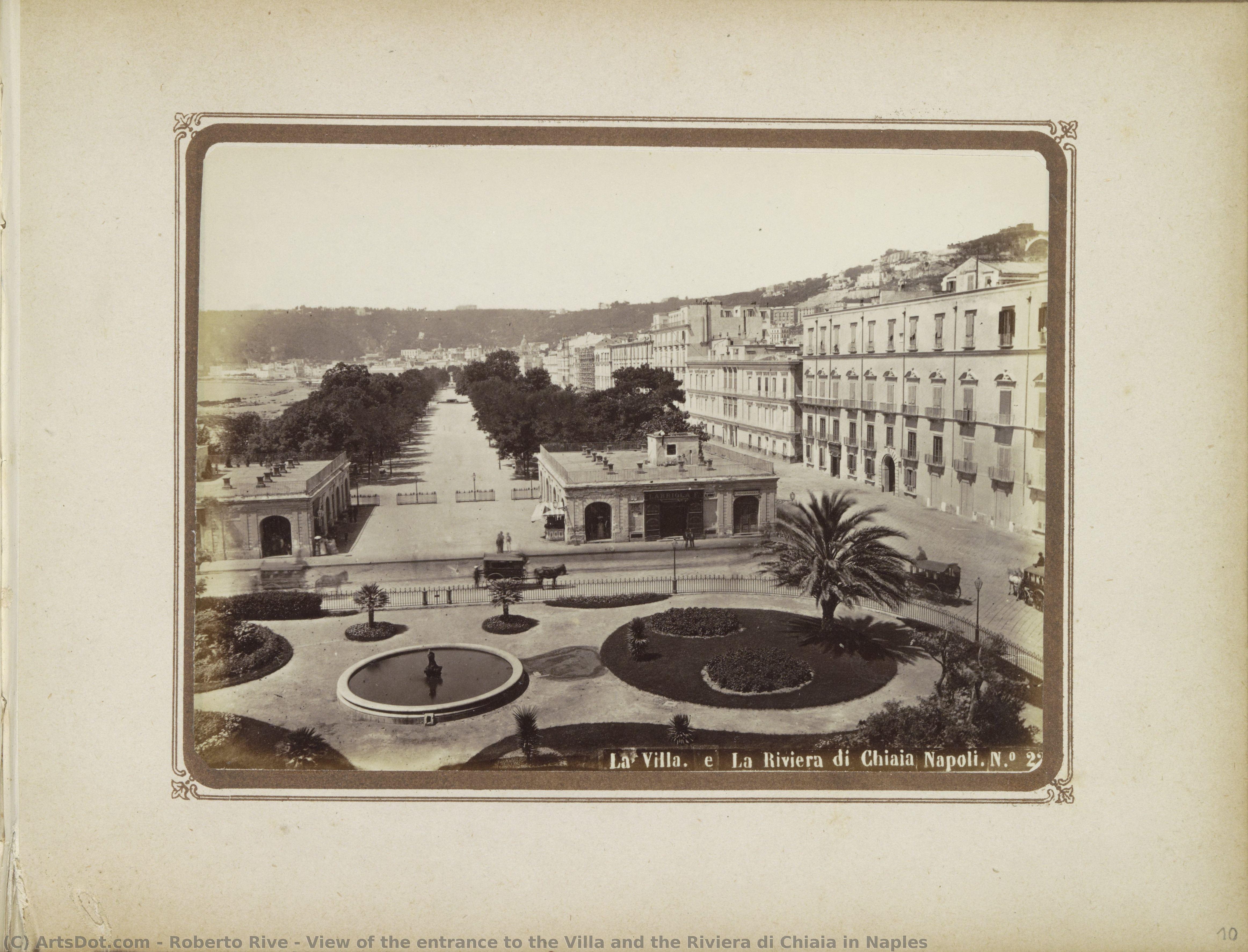 View Of The Entrance To The Villa And The Riviera Di Chiaia In Naples — Roberto Rive