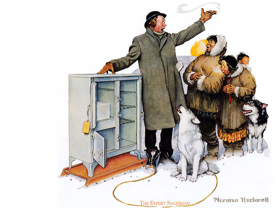 The Expert Salesman — Norman Rockwell