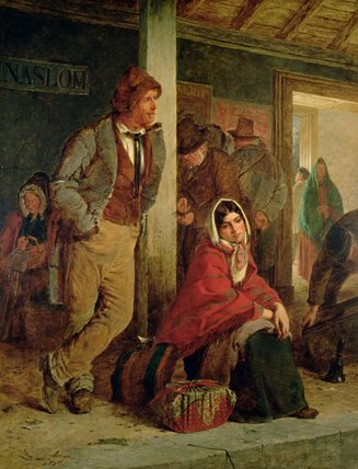Irish Emigrants Waiting For A Train — Erskine Nicol