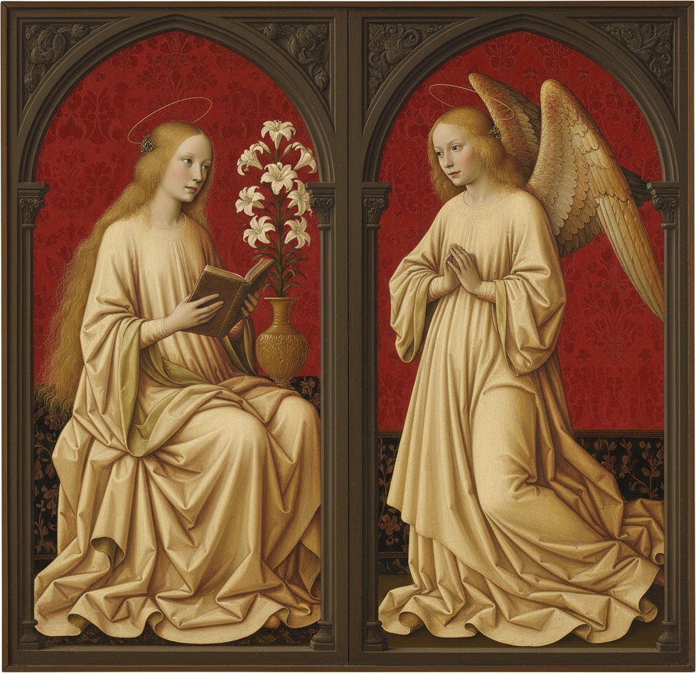 The Crimson Dialogue: A Sacred Annunciation In Two Acts — Marc Duvallier