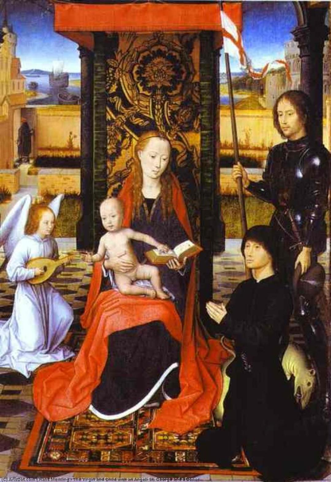 The Virgin And Child With An Angel, St. George And A Donor — Memling, Hans