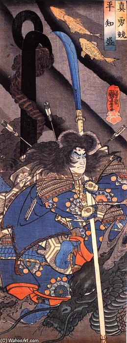 Taira Tomomori And A Sea Dragon — Utagawa Kuniyoshi