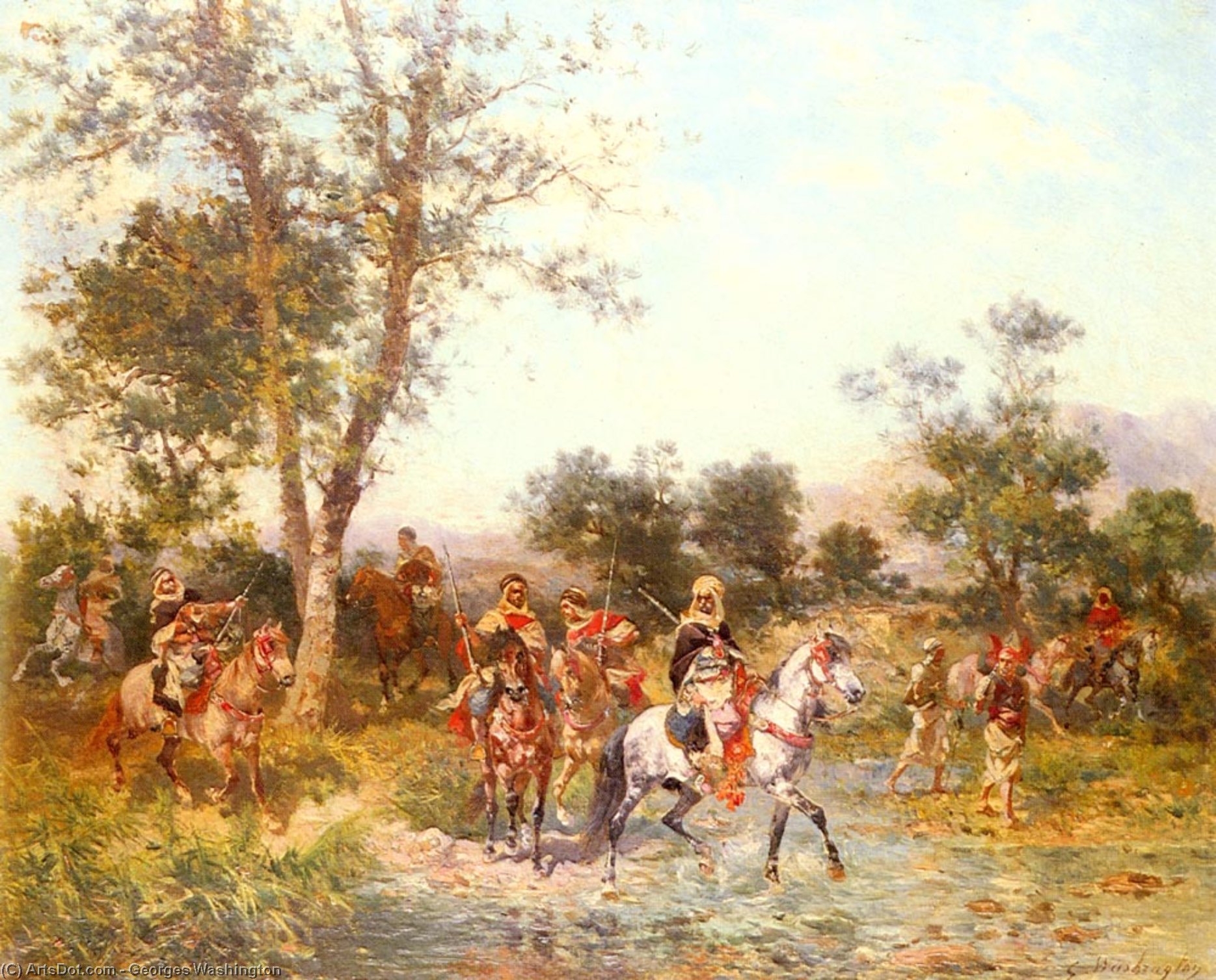 Washinton_georges_cavaliers_arabes_a_l Abreuvoir — Georges Washington