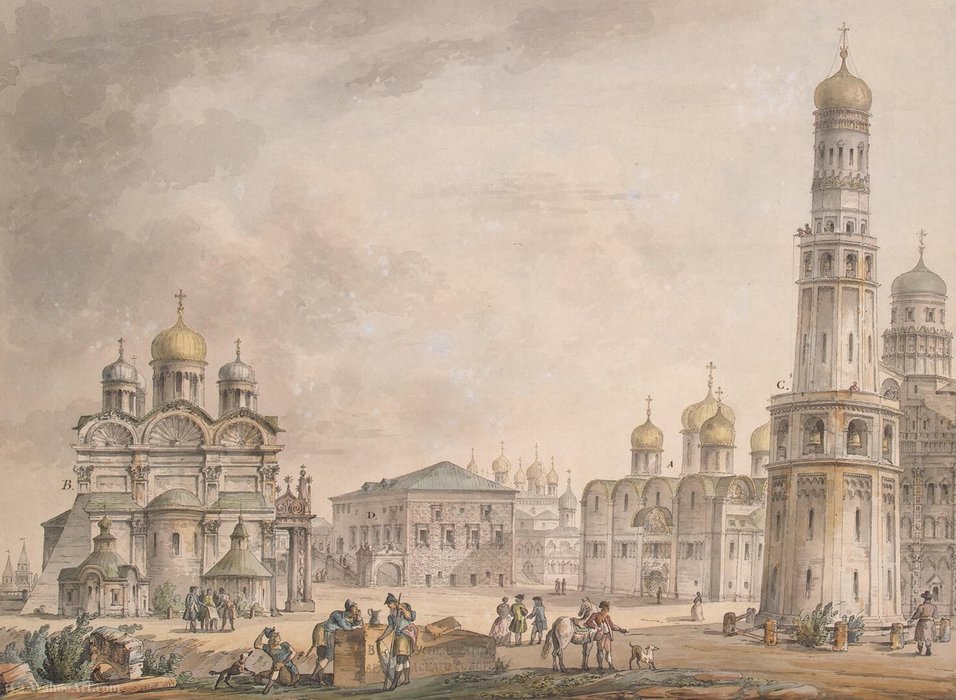 View Of Cathedral Square In The Moscow Kremlin — Giacomo Quarenghi