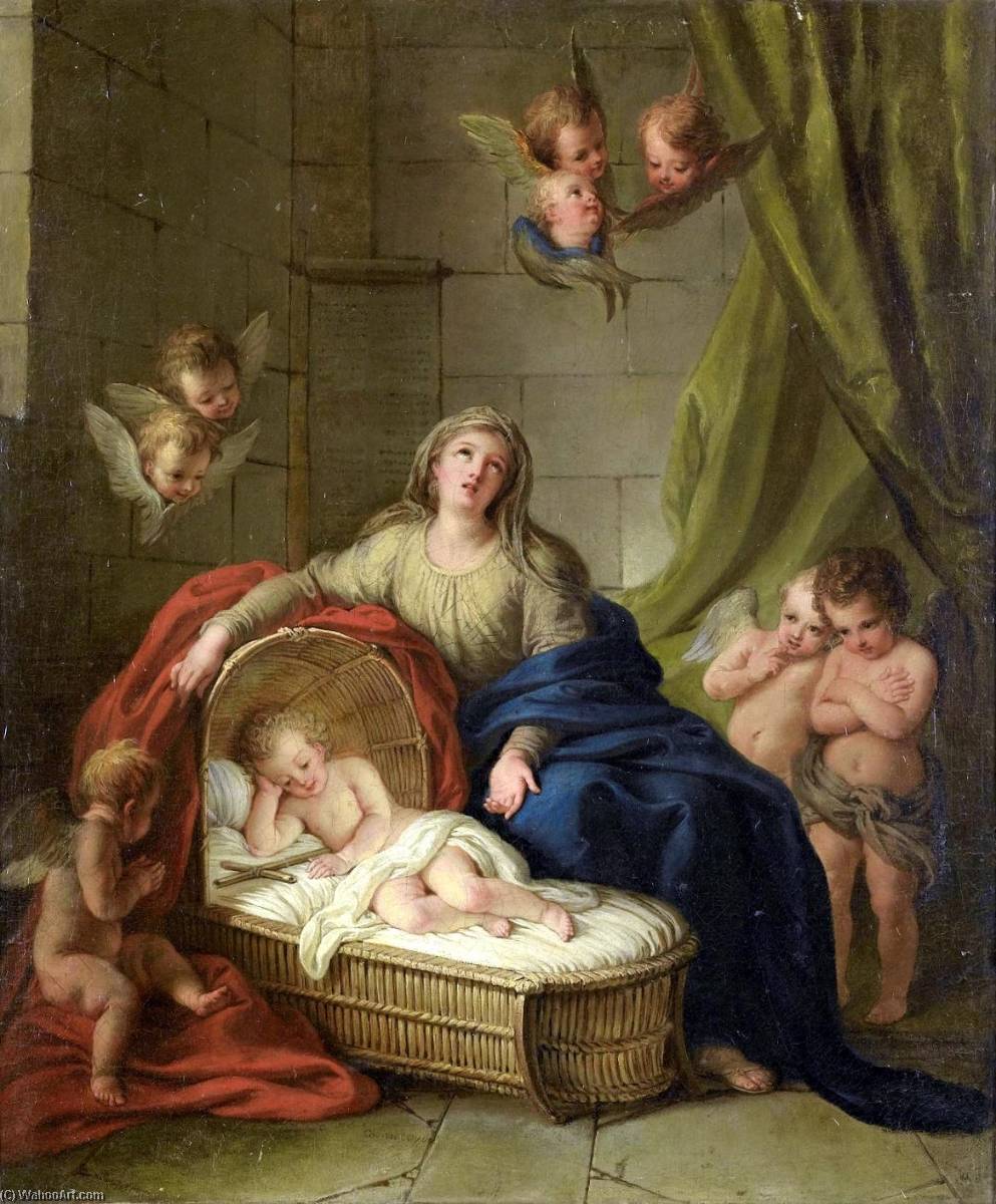 The Madonna And Child Surrounded By Putti (large Version) — Charles Antoine Coypel Iv