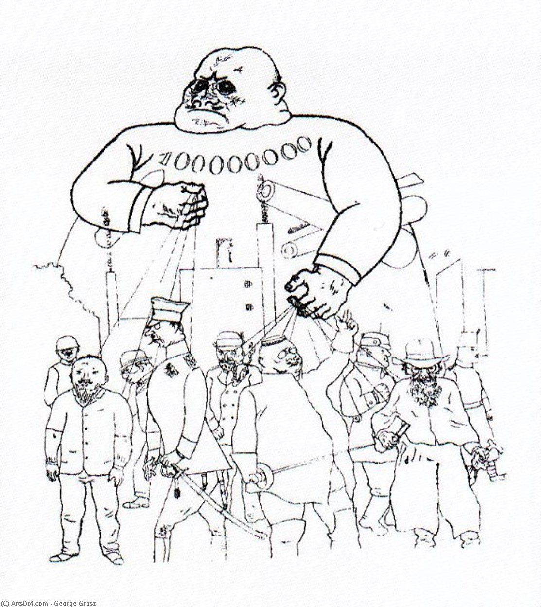 God-willed Dependence From The Face Of The Ruling Classes — George Grosz