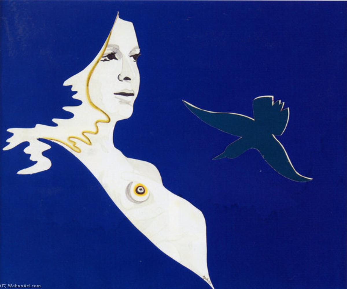 Autoportrait L'oiseau Vert Ou Femme L'oiseau Vert — Evelyne Axell