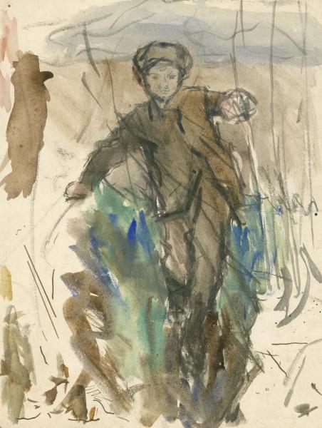 Study Of The Boy For 'the Gap In The Hedge' — Sir George Clausen