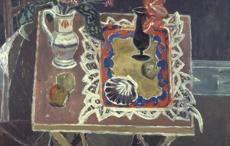 Still Life, Pointed Lace — Sir William George Gillies