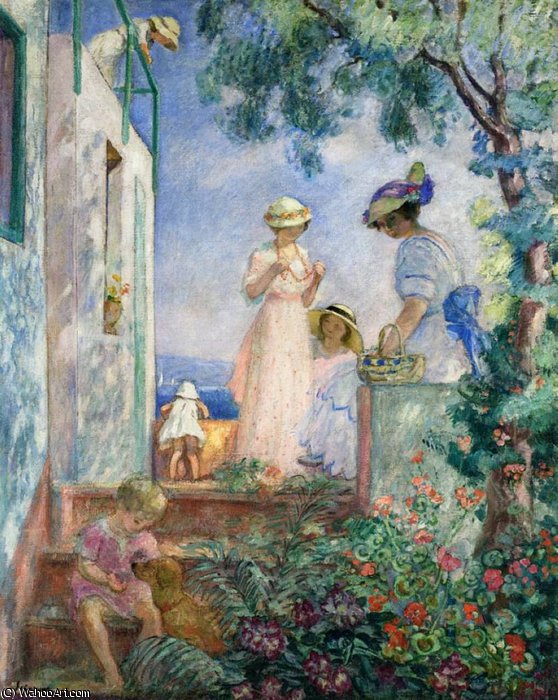 Girls On The Terrace Sainte Maxime — Henri Lebasque