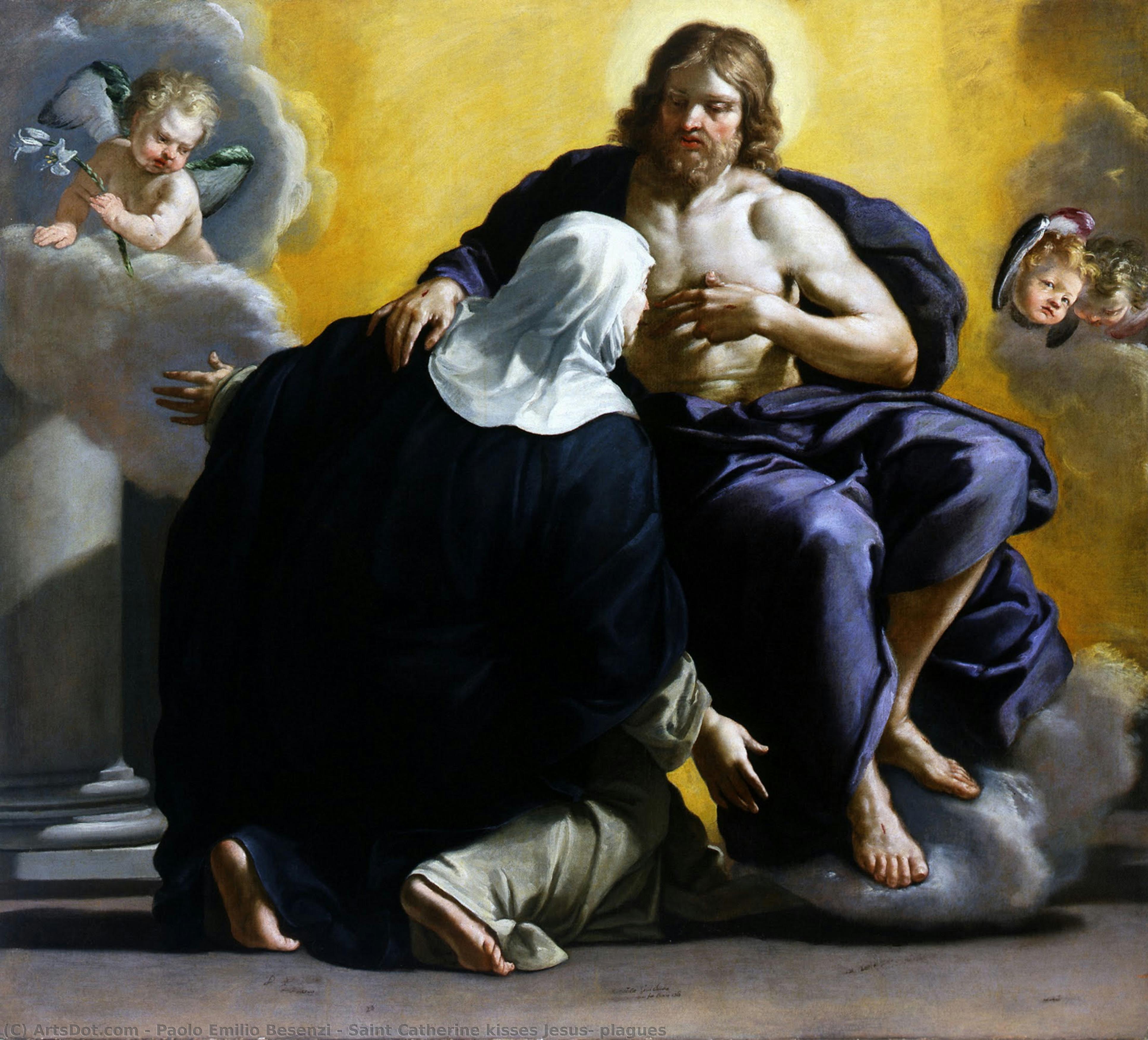 Saint Catherine Kisses Jesus’ Plagues — Paolo Emilio Besenzi