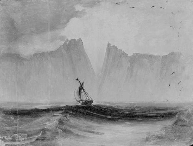 Un Bateau Sexring Pres De La Paroisse De Stegen — Peder Balke